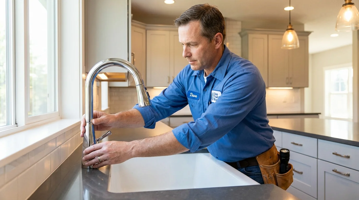 Kitchen faucet installation by Johns Plumbing LLC in Hopkinsville