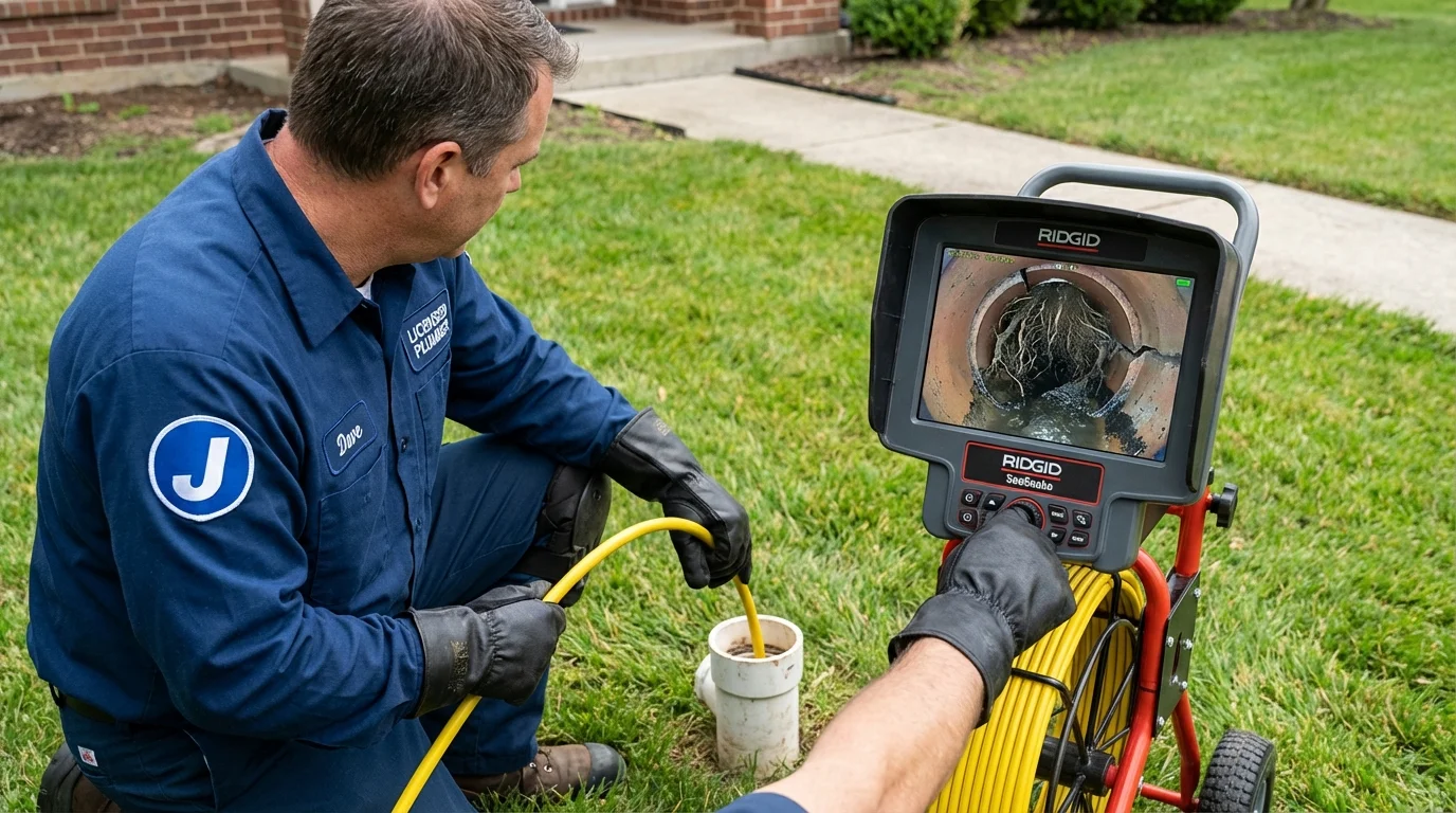 Sewer camera inspection being performed by Johns Plumbing LLC in Hopkinsville